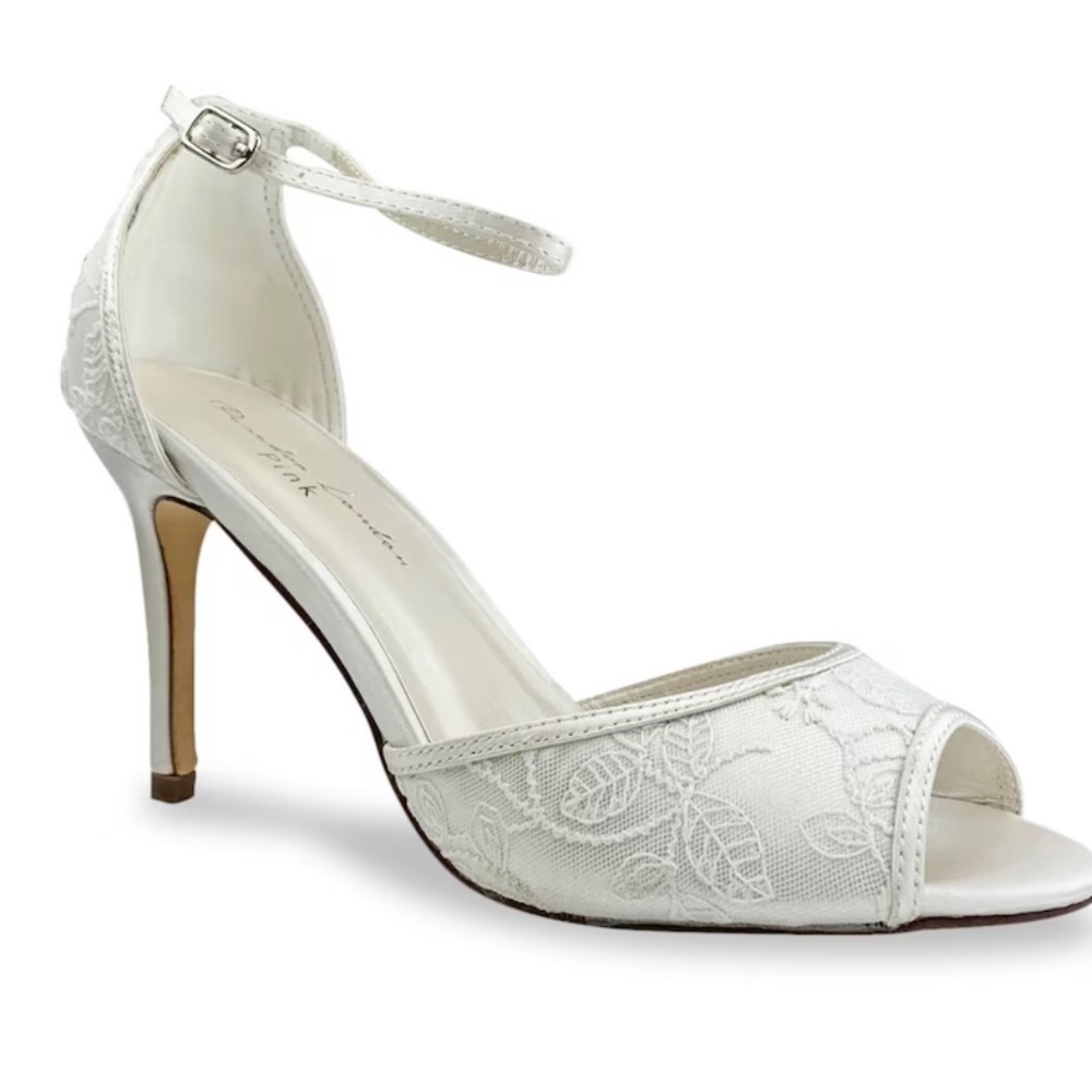 Paradox London Pink Kingsley Ivory Lace Heels, women’s 7.5M